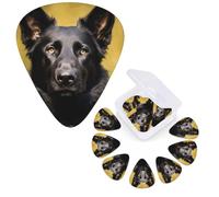 12 Pack Guitar Picks 3 Different Thickness Guitar Plectrums With Storage Box Black German Shepherd Dog Guitar Picks Medium Thin Guitar Accessories 4pcs 0.46mm 4pcs 0.71mm 4pcs 0.96mm