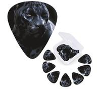 12 Pack Guitar Picks 3 Different Thickness Guitar Plectrums With Storage Box Black Panther Guitar Picks Medium Thin Guitar Accessories 4pcs 0.46mm 4pcs 0.71mm 4pcs 0.96mm