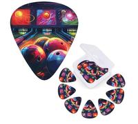 12 Pack Guitar Picks 3 Different Thickness Guitar Plectrums With Storage Box Bowling Balls Guitar Picks Medium Thin Guitar Accessories 4pcs 0.46mm 4pcs 0.71mm 4pcs 0.96mm