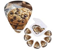 12 Pack Guitar Picks 3 Different Thickness Guitar Plectrums With Storage Box Chocolate Chip Cookies Guitar Picks Medium Thin Guitar Accessories 4pcs 0.46mm 4pcs 0.71mm 4pcs 0.96mm