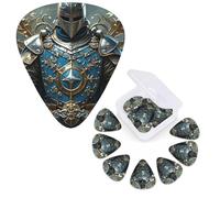 12 Pack Guitar Picks 3 Different Thickness Guitar Plectrums With Storage Box Coat Arms Knight Guitar Picks Medium Thin Guitar Accessories 4pcs 0.46mm 4pcs 0.71mm 4pcs 0.96mm