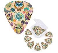 12 Pack Guitar Picks 3 Different Thickness Guitar Plectrums With Storage Box Color Owl Pattern Guitar Picks Medium Thin Guitar Accessories 4pcs 0.46mm 4pcs 0.71mm 4pcs 0.96mm