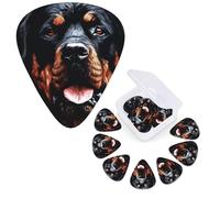 12 Pack Guitar Picks 3 Different Thickness Guitar Plectrums With Storage Box Cool Rottweiler Dog Art Guitar Picks Medium Thin Guitar Accessories 4pcs 0.46mm 4pcs 0.71mm 4pcs 0.96mm