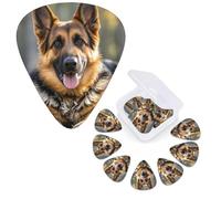 12 Pack Guitar Picks 3 Different Thickness Guitar Plectrums With Storage Box Cute German Shepherd Guitar Picks Medium Thin Guitar Accessories 4pcs 0.46mm 4pcs 0.71mm 4pcs 0.96mm
