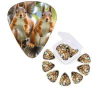 12 Pack Guitar Picks 3 Different Thickness Guitar Plectrums With Storage Box Cute Squirrels Guitar Picks Medium Thin Guitar Accessories 4pcs 0.46mm 4pcs 0.71mm 4pcs 0.96mm