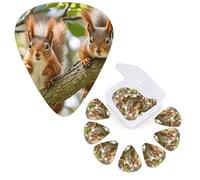 12 Pack Guitar Picks 3 Different Thickness Guitar Plectrums With Storage Box Cute Squirrels Guitar Picks Medium Thin Guitar Accessories 4pcs 0.46mm 4pcs 0.71mm 4pcs 0.96mm