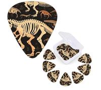 12 Pack Guitar Picks 3 Different Thickness Guitar Plectrums With Storage Box Dinosaur Skeleton Print Guitar Picks Medium Thin Guitar Accessories 4pcs 0.46mm 4pcs 0.71mm 4pcs 0.96mm