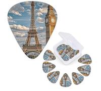 12 Pack Guitar Picks 3 Different Thickness Guitar Plectrums With Storage Box Eiffel Tower London Guitar Picks Medium Thin Guitar Accessories 4pcs 0.46mm 4pcs 0.71mm 4pcs 0.96mm