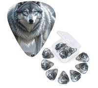 12 Pack Guitar Picks 3 Different Thickness Guitar Plectrums With Storage Box Fantasy Wolf Guitar Picks Medium Thin Guitar Accessories 4pcs 0.46mm 4pcs 0.71mm 4pcs 0.96mm