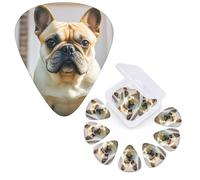 12 Pack Guitar Picks 3 Different Thickness Guitar Plectrums With Storage Box French Bulldog Dog Cute Guitar Picks Medium Thin Guitar Accessories 4pcs 0.46mm 4pcs 0.71mm 4pcs 0.96mm