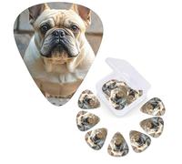 12 Pack Guitar Picks 3 Different Thickness Guitar Plectrums With Storage Box French Bulldog Guitar Picks Medium Thin Guitar Accessories 4pcs 0.46mm 4pcs 0.71mm 4pcs 0.96mm