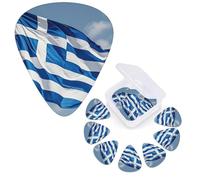 12 Pack Guitar Picks 3 Different Thickness Guitar Plectrums With Storage Box Greek Flag Guitar Picks Medium Thin Guitar Accessories 4pcs 0.46mm 4pcs 0.71mm 4pcs 0.96mm