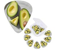 12 Pack Guitar Picks 3 Different Thickness Guitar Plectrums With Storage Box Half Cut Avocado Pieces Guitar Picks Medium Thin Guitar Accessories 4pcs 0.46mm 4pcs 0.71mm 4pcs 0.96mm