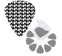 12 Pack Guitar Picks 3 Different Thickness Guitar Plectrums With Storage Box Houndstooth Black Guitar Picks Medium Thin Guitar Accessories 4pcs 0.46mm 4pcs 0.71mm 4pcs 0.96mm