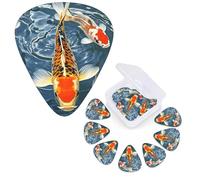 12 Pack Guitar Picks 3 Different Thickness Guitar Plectrums With Storage Box Japan Fancy Koi Carp Fishes Guitar Picks Medium Thin Guitar Accessories 4pcs 0.46mm 4pcs 0.71mm 4pcs 0.96mm
