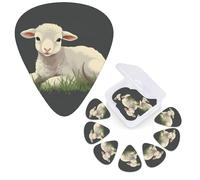 12 Pack Guitar Picks 3 Different Thickness Guitar Plectrums With Storage Box Lamb In The Grass Guitar Picks Medium Thin Guitar Accessories 4pcs 0.46mm 4pcs 0.71mm 4pcs 0.96mm