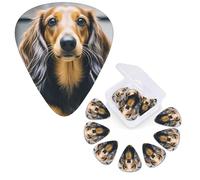 12 Pack Guitar Picks 3 Different Thickness Guitar Plectrums With Storage Box Long Haired Dachshund Guitar Picks Medium Thin Guitar Accessories 4pcs 0.46mm 4pcs 0.71mm 4pcs 0.96mm