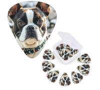 12 Pack Guitar Picks 3 Different Thickness Guitar Plectrums With Storage Box Lovely Boston Terrier Guitar Picks Medium Thin Guitar Accessories 4pcs 0.46mm 4pcs 0.71mm 4pcs 0.96mm