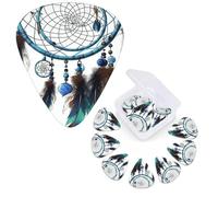 12 Pack Guitar Picks 3 Different Thickness Guitar Plectrums With Storage Box Native American Dream Catcher Guitar Picks Medium Thin Guitar Accessories 4pcs 0.46mm 4pcs 0.71mm 4pcs 0.96mm