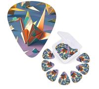 12 Pack Guitar Picks 3 Different Thickness Guitar Plectrums With Storage Box Origami Paper Cranes Guitar Picks Medium Thin Guitar Accessories 4pcs 0.46mm 4pcs 0.71mm 4pcs 0.96mm