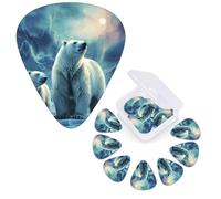 12 Pack Guitar Picks 3 Different Thickness Guitar Plectrums With Storage Box Polar Bears Northern Lights Guitar Picks Medium Thin Guitar Accessories 4pcs 0.46mm 4pcs 0.71mm 4pcs 0.96mm