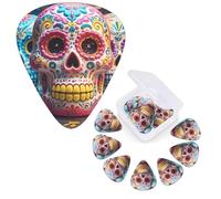 12 Pack Guitar Picks 3 Different Thickness Guitar Plectrums With Storage Box Sugar Skulls Guitar Picks Medium Thin Guitar Accessories 4pcs 0.46mm 4pcs 0.71mm 4pcs 0.96mm