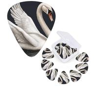 12 Pack Guitar Picks 3 Different Thickness Guitar Plectrums With Storage Box White Swan Guitar Picks Medium Thin Guitar Accessories 4pcs 0.46mm 4pcs 0.71mm 4pcs 0.96mm