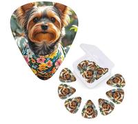 12 Pack Guitar Picks 3 Different Thickness Guitar Plectrums With Storage Box Yorkie Floral Guitar Picks Medium Thin Guitar Accessories 4pcs 0.46mm 4pcs 0.71mm 4pcs 0.96mm