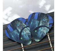 12 Pack Guitar Picks 3 Different Thickness Plectrums with Storage Box Fairy Forest Guitar Picks Medium Thin Accessories (0.46mm, 0.71mm, 0.96mm)
