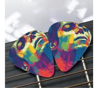 12 Pack Guitar Picks 3 Different Thickness Plectrums with Storage Box Michael Jackson Guitar Picks Medium Thin Accessories (0.46mm, 0.71mm, 0.96mm)