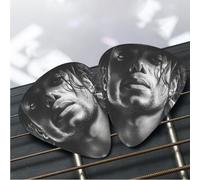 12 Pack Guitar Picks 3 Different Thickness Plectrums with Storage Box Michael Jackson Guitar Picks Medium Thin Accessories (0.46mm, 0.71mm, 0.96mm)
