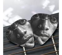 12 Pack Guitar Picks 3 Different Thickness Plectrums with Storage Box Michael Jackson Guitar Picks Medium Thin Accessories (0.46mm, 0.71mm, 0.96mm)