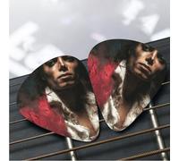 12 Pack Guitar Picks 3 Different Thickness Plectrums with Storage Box Michael Jackson Guitar Picks Medium Thin Accessories (0.46mm, 0.71mm, 0.96mm)