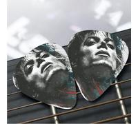 12 Pack Guitar Picks 3 Different Thickness Plectrums with Storage Box Michael Jackson Guitar Picks Medium Thin Accessories (0.46mm, 0.71mm, 0.96mm)