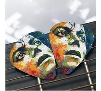 12 Pack Guitar Picks 3 Different Thickness Plectrums with Storage Box Michael Jackson Guitar Picks Medium Thin Accessories (0.46mm, 0.71mm, 0.96mm)