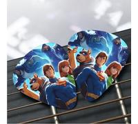 12 Pack Guitar Picks 3 Different Thickness Plectrums with Storage Box Scooby Doo and Superheroes Guitar Picks Medium Thin Accessories (0.46mm, 0.71mm, 0.96mm)