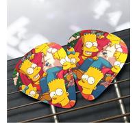 12 Pack Guitar Picks 3 Different Thickness Plectrums with Storage Box the simpsons christmas Guitar Picks Medium Thin Accessories (0.46mm, 0.71mm, 0.96mm)