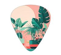 12 Pack Guitar Picks Beautiful potted green plants Print Plectrums With Organizer Storage Box Thin Medium Heavy, For Guitar Bass