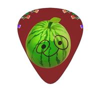 12 Pack Guitar Picks Big Eye Watermelon Print Plectrums With Organizer Storage Box Thin Medium Heavy, For Guitar Bass