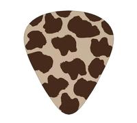 12 Pack Guitar Picks,Brown Cow Spot Texture 3 Different Thickness Guitar Pick Plectrums For Bass,Ukulele,Electric,Acoustic Guitar