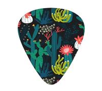 12 Pack Guitar Picks,Cactus And Succulents 3 Different Thickness Guitar Pick Plectrums For Bass,Ukulele,Electric,Acoustic Guitar