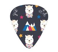 12 Pack Guitar Picks,Cartoon Llama Alpaca 3 Different Thickness Guitar Pick Plectrums For Bass,Ukulele,Electric,Acoustic Guitar