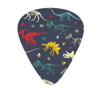 12 Pack Guitar Picks,Colorful Dinosaurs Silhouette 3 Different Thickness Guitar Pick Plectrums For Bass,Ukulele,Electric,Acoustic Guitar