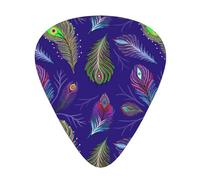 12 Pack Guitar Picks,Colorful Peacock Feathers 3 Different Thickness Guitar Pick Plectrums For Bass,Ukulele,Electric,Acoustic Guitar