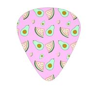 12 Pack Guitar Picks,Cute Avocado Pattern 3 Different Thickness Guitar Pick Plectrums For Bass,Ukulele,Electric,Acoustic Guitar