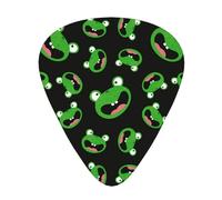12 Pack Guitar Picks,Cute Cartoon Frog 3 Different Thickness Guitar Pick Plectrums For Bass,Ukulele,Electric,Acoustic Guitar