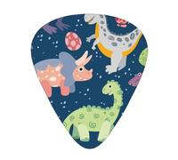 12 Pack Guitar Picks,Cute Colorful Dino Dinosaurs 3 Different Thickness Guitar Pick Plectrums For Bass,Ukulele,Electric,Acoustic Guitar