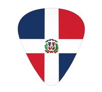 12 Pack Guitar Picks Dominican Republic Print Plectrums With Organizer Storage Box Thin Medium Heavy, For Guitar Bass