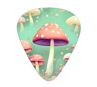 12 Pack Guitar Picks Dream Mushroom Print Plectrums With Organizer Storage Box Thin Medium Heavy, For Guitar Bass