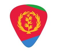 12 Pack Guitar Picks Eritrean flag Print Plectrums With Organizer Storage Box Thin Medium Heavy, For Guitar Bass